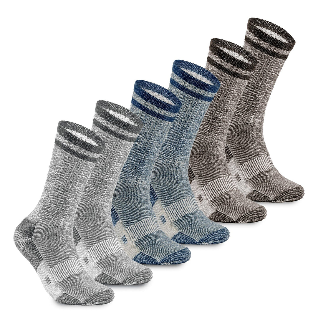 MERINO MIDWEIGHT “SNUG FITTING” CREW SOCKS -3PK