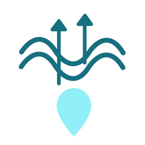 Mixture wicking icon water evaporating