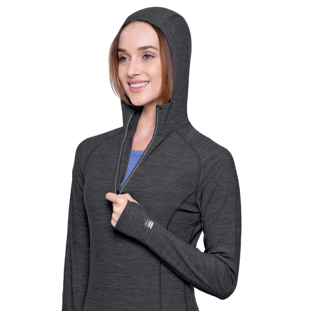 WOMEN'S MERINO 190 BASE LAYER LONG SLEEVE HOODIE