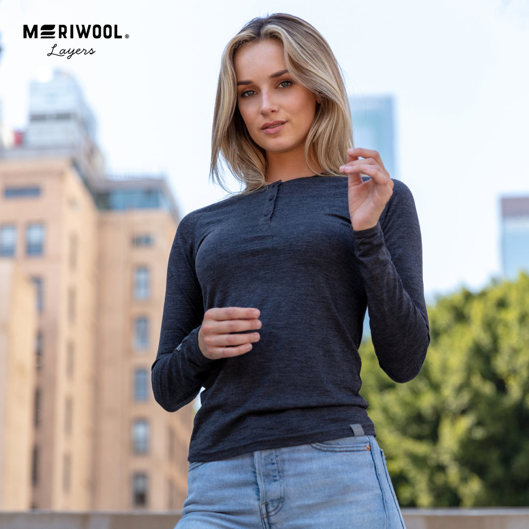 WOMEN'S MERINO 190 BASE LAYER LONG SLEEVE HENLEY