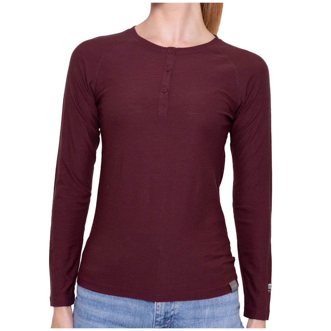 WOMEN'S MERINO 190 BASE LAYER LONG SLEEVE HENLEY