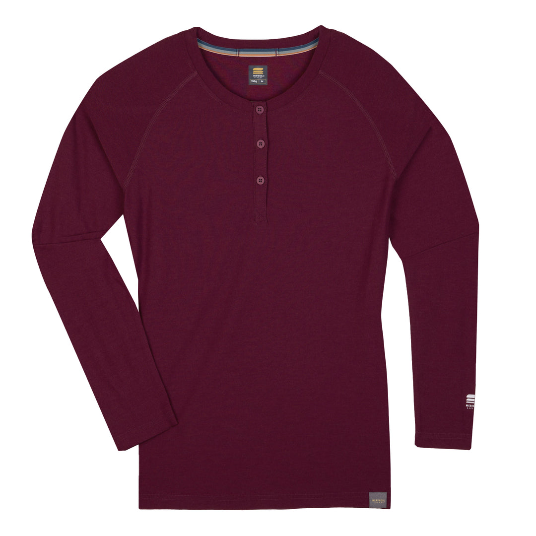 WOMEN'S MERINO 190 BASE LAYER LONG SLEEVE HENLEY