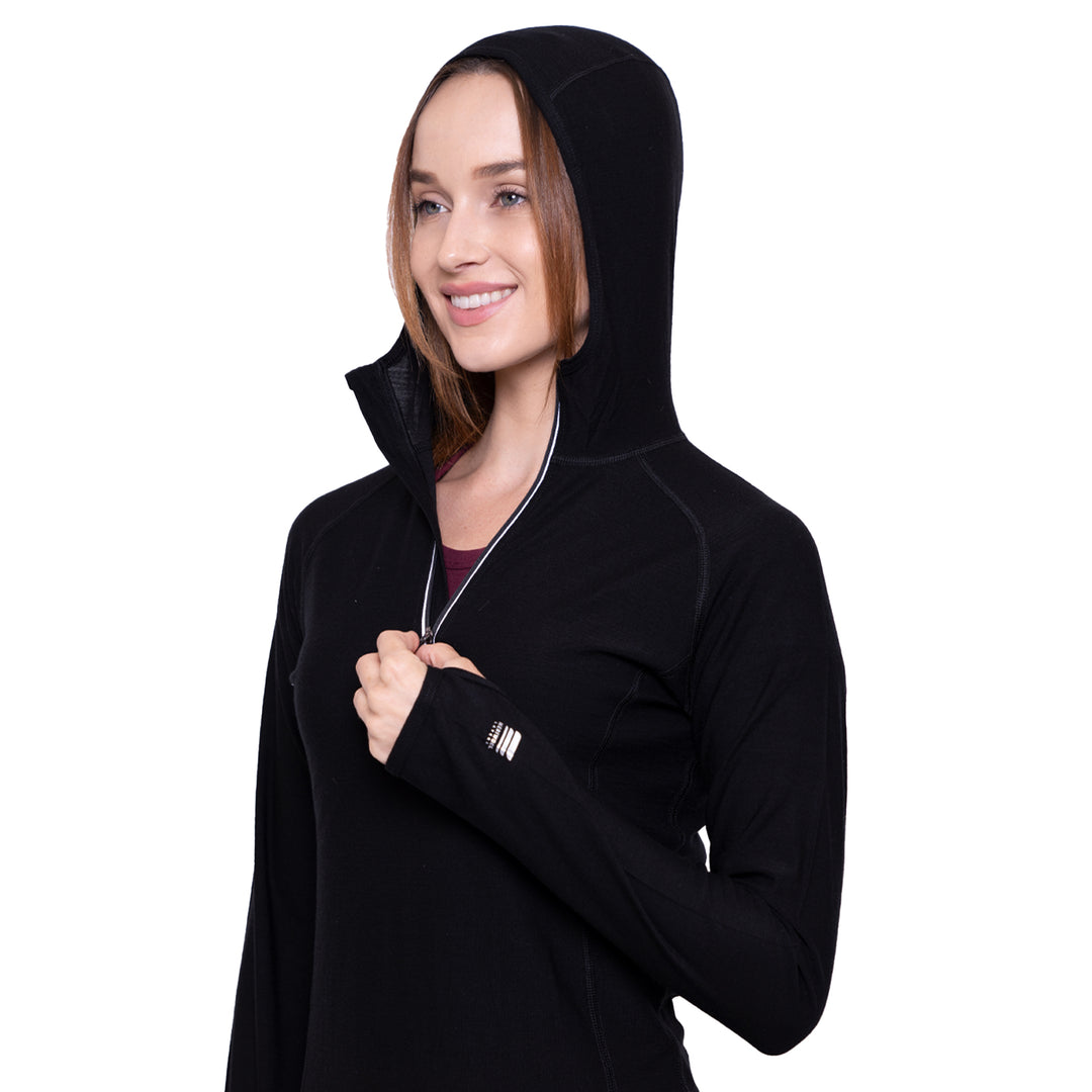 WOMEN'S MERINO 190 BASE LAYER LONG SLEEVE HOODIE