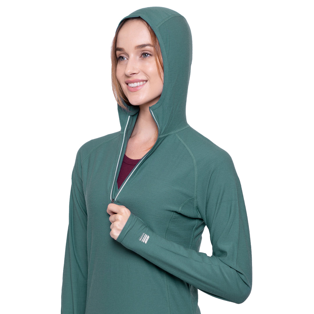 WOMEN'S MERINO 190 BASE LAYER LONG SLEEVE HOODIE