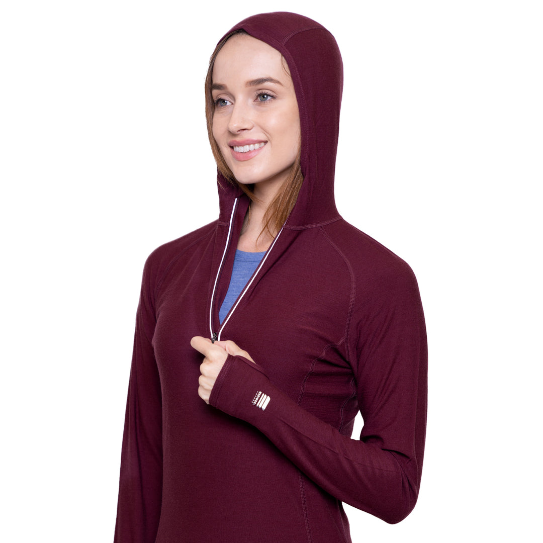 WOMEN'S MERINO 190 BASE LAYER LONG SLEEVE HOODIE