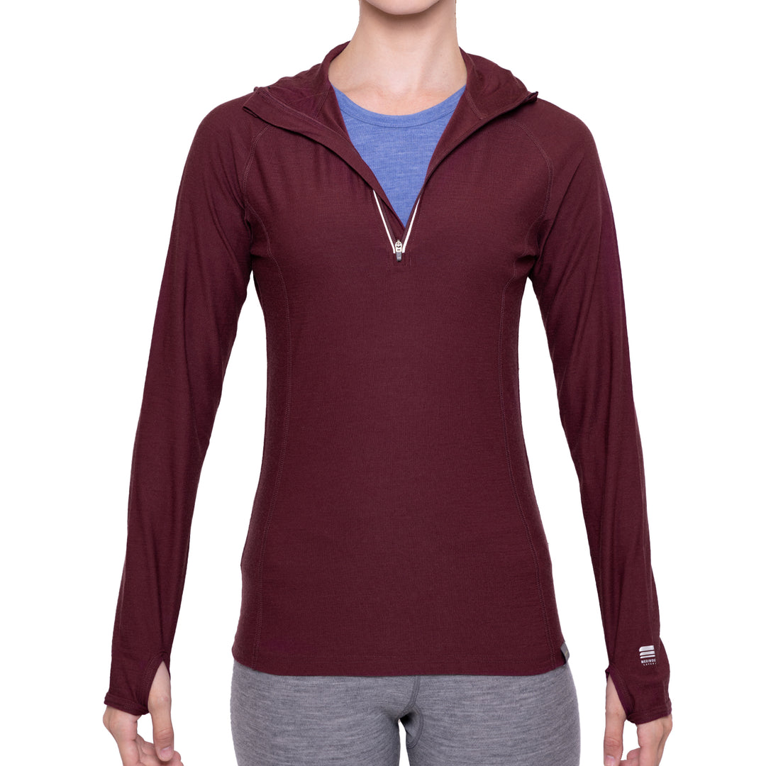 WOMEN'S MERINO 190 BASE LAYER LONG SLEEVE HOODIE